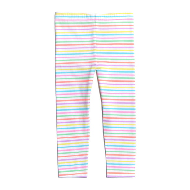 Girls Barbie Cerise Plain & Geometric Stripe Full Length Stretchy Leggings 2-6yr